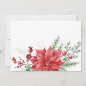 Holly Berries Poinsettias Pine Cone Foto Feestdagenkaart (Achterkant)