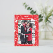 Holly Berries Red Christmas CUSTOM FOTO Briefkaart (Staand voorkant)
