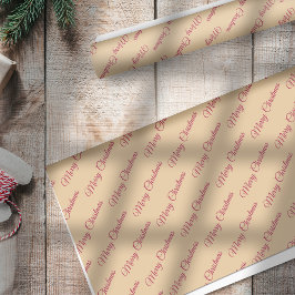 Holly Berries Red on Gold Merry Christmas Tissuepapier