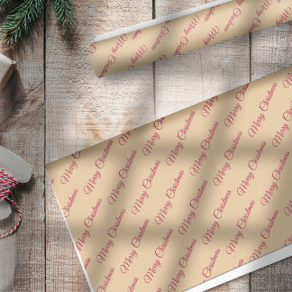 Holly Berries Red on Gold Merry Christmas Tissuepapier