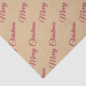 Holly Berries Red on Gold Merry Christmas Tissuepapier (Detail)