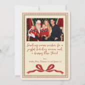 Holly Berries & Red Ribbon Vintage Painted Feestdagenkaart (Achterkant)