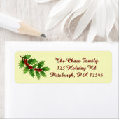 Holly & Berries return address Etiket (Insitu)