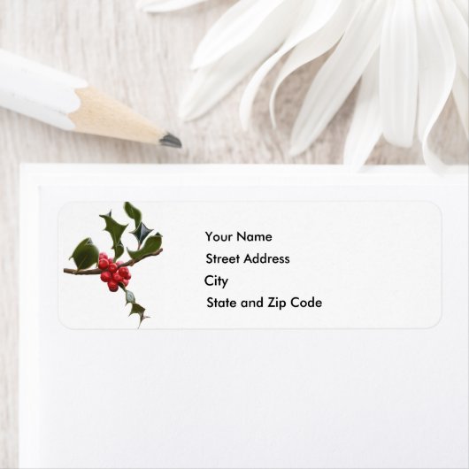 Holly Berries Return Address Label (Insitu)