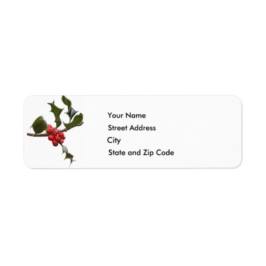 Holly Berries Return Address Label (Voorkant)