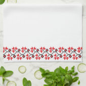 Holly Berries Rode bloem kruisstitch Theedoek (Gevouwen)