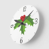 Holly Berries Ronde Klok (Hoek)