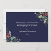 Holly Berries schetste kerstfoto Holiday Kaart (Achterkant)