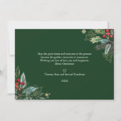 Holly Berries schetste kerstfoto Holiday Kaart (Achterkant)