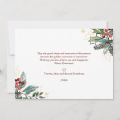 Holly Berries schetste kerstfoto Holiday Kaart (Achterkant)