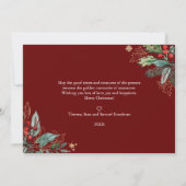 Holly Berries schetste kerstfoto Holiday Kaart (Achterkant)