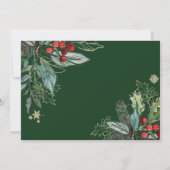 Holly Berries schetste Kerstmis 2 foto's Holiday Kaart (Achterkant)
