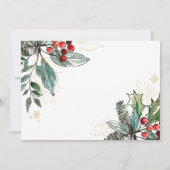 Holly Berries schetste Kerstmis 2 foto's Holiday Kaart (Achterkant)