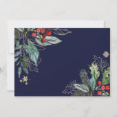 Holly Berries schetste Kerstmis 2 foto's Holiday Kaart (Achterkant)