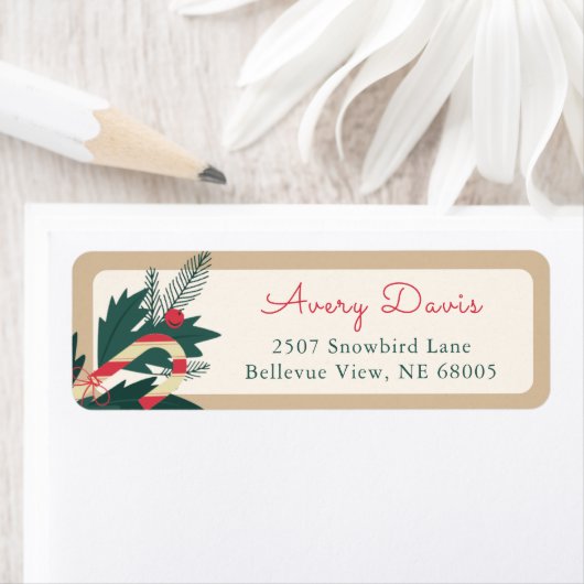 Holly Berries Snoep Stick Kerstvakantie Etiket (Insitu)