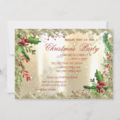 Holly Berries, Snowflakes, feestfeest Kaart (Voorkant)