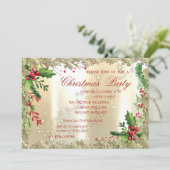 Holly Berries, Snowflakes, feestfeest Kaart (Staand voorkant)