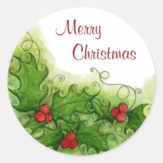 Holly Berries Sticker (Voorkant)