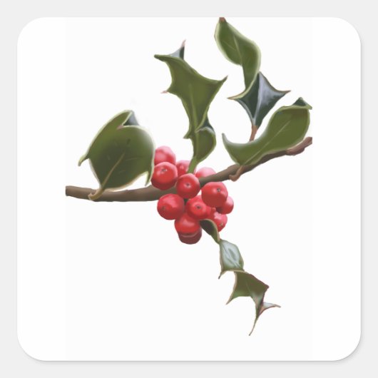 Holly Berries Sticker (Voorkant)