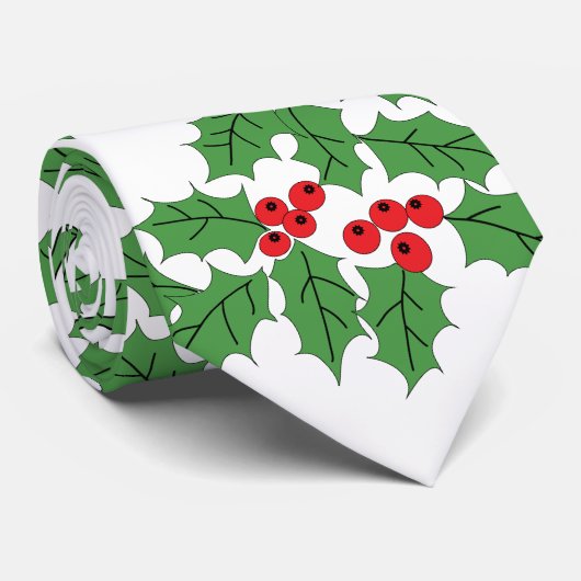 Holly Berries Stropdas (Opgerold)