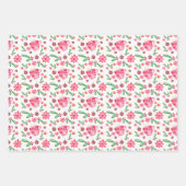 Holly Berries, Tea Cup, Waterverf Snowflakes Inpakpapier Vel (Voorkant 3)