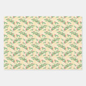 Holly Berries, Tea Cup, Waterverf Snowflakes Inpakpapier Vel (Voorkant 2)