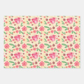 Holly Berries, Tea Cup, Waterverf Snowflakes Inpakpapier Vel (Voorkant)