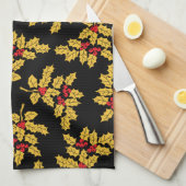 Holly Berries Theedoek (Quarter Fold)