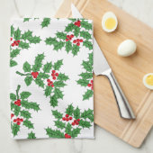 Holly Berries Theedoek (Quarter Fold)