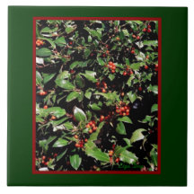 'Holly & Berries' Trivet/Tegel