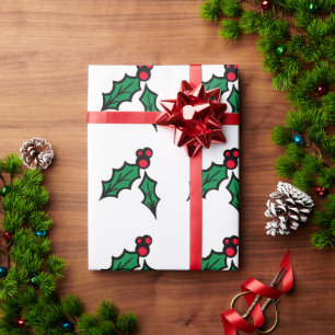 Holly Berries Verpakkingspapier Cadeaupapier
