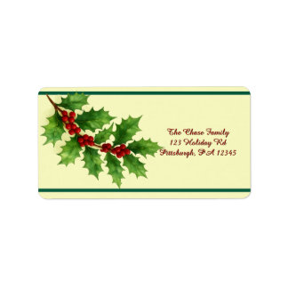 Holly & Berries verzending Etiket