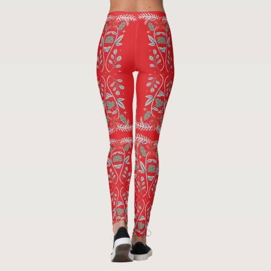 Holly Berries VloerLijst Leggings (Achterkant)