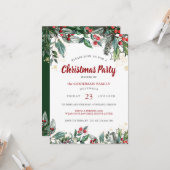 Holly Berries Waterverf Lines Kerstfeest Kaart (Voorkant / Achterkant in situ)