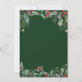 Holly Berries Waterverf Lines Kerstfeest Kaart (Achterkant)
