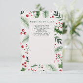 Holly Berries Winter bruiloft Informatiekaartje (Staand voorkant)