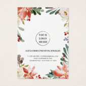 Holly Berries Winter Floral Earring Display Kaart (Achterkant)