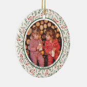 Holly Berries Winter Greenery Fotonamen Keramisch Ornament (Rechts)