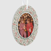 Holly Berries Winter Greenery Fotonamen Keramisch Ornament (voorkant)