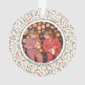 Holly Berries Winter Greenery Fotonamen Keramisch Ornament (achterkant)