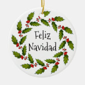 Holly Berries Wreath Design Ornament (Voorkant)