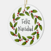 Holly Berries Wreath Design Ornament (Links)