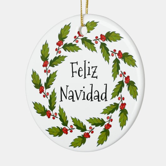 Holly Berries Wreath Design Ornament (Links)