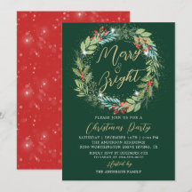 Holly Berries Wreath Green Red Kerstparty