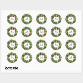 Holly Berries Wreath Monogram Winter Wedding Ronde Sticker (Vel)
