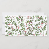 Holly Berry 3 Foto Kerstmis Modern Feestdagenkaart (Achterkant)