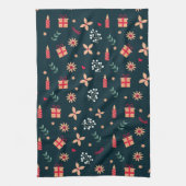 Holly Berry Art Pattern Kerstkunst Kandle Art C Theedoek (Verticaal)