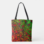 Holly berry bladeren gloeiende winter haard groen tote bag (Achterkant)