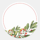 Holly Berry Blank Zelfgemaakte Jar Canning Ronde Sticker (Voorkant)