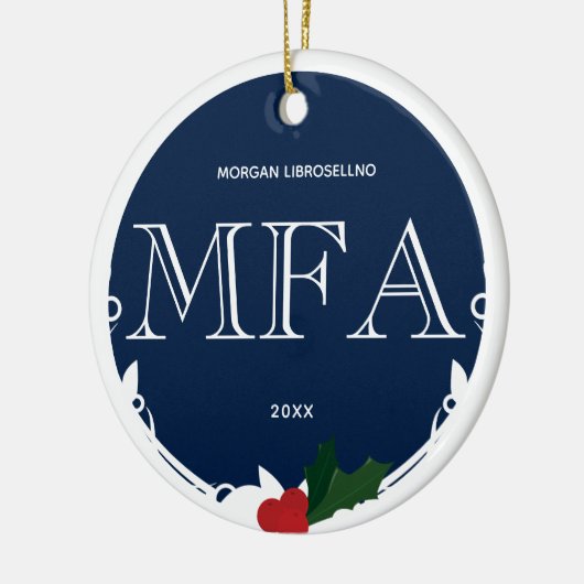 Holly Berry Blue White MFA Afstuderen Keramisch Ornament (Links)